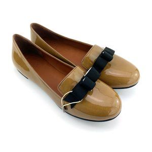 MARC BY MARC JACOBS Patent Leather Ballet Round Toe Flats w/ Ribbons Nude Sz 37